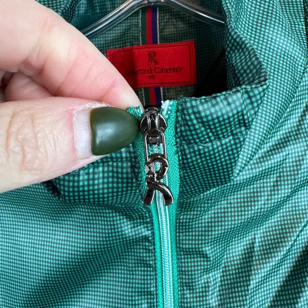 Roberta di Camerino Sport Green Full Zip Windbreaker Jacket Size 90/ US XS/Small